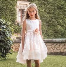 Vestito azzurro con volant