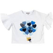 T-shirt cuori azzurri